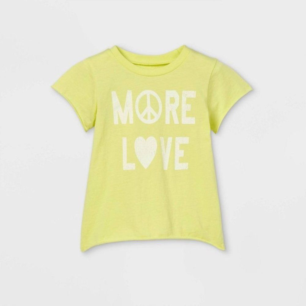Grayson Mini Toddler Girls More Love Short Sleeve T-Shirt Yellow 3T NEW